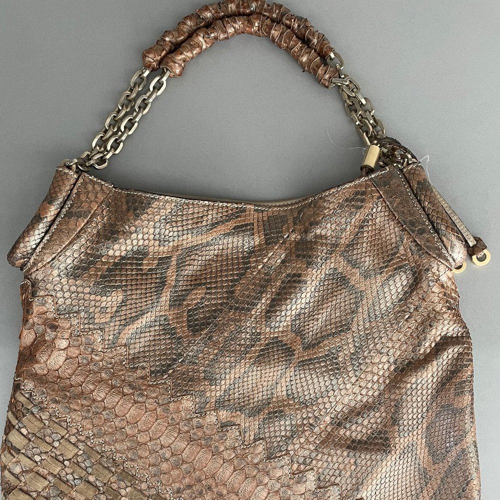 Jimmy Choo python leather handbag.